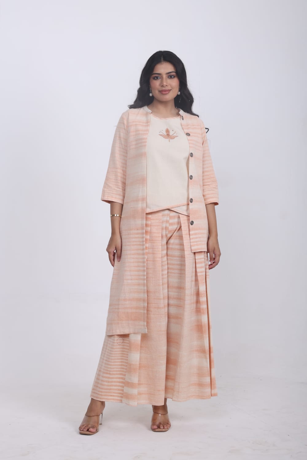 Petal of Joy – Handloom Cotton Three-Piece Set
