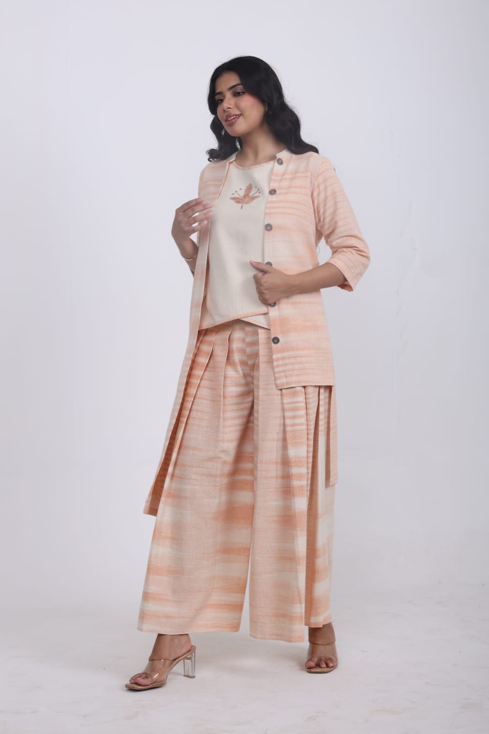 Petal of Joy – Handloom Cotton Three-Piece Set