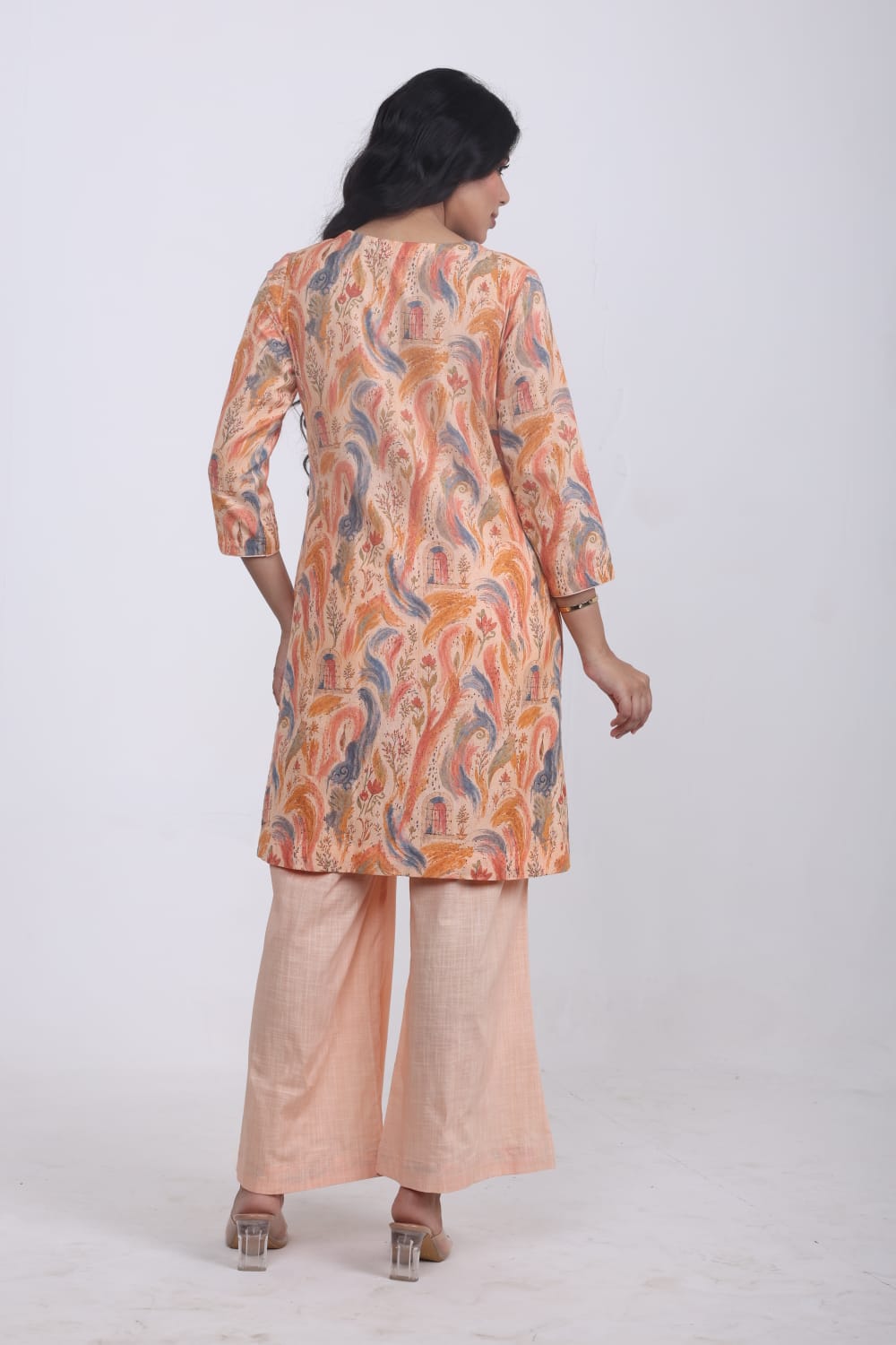 Flow in Joy – Printed Cotton Slub Kurta Set
