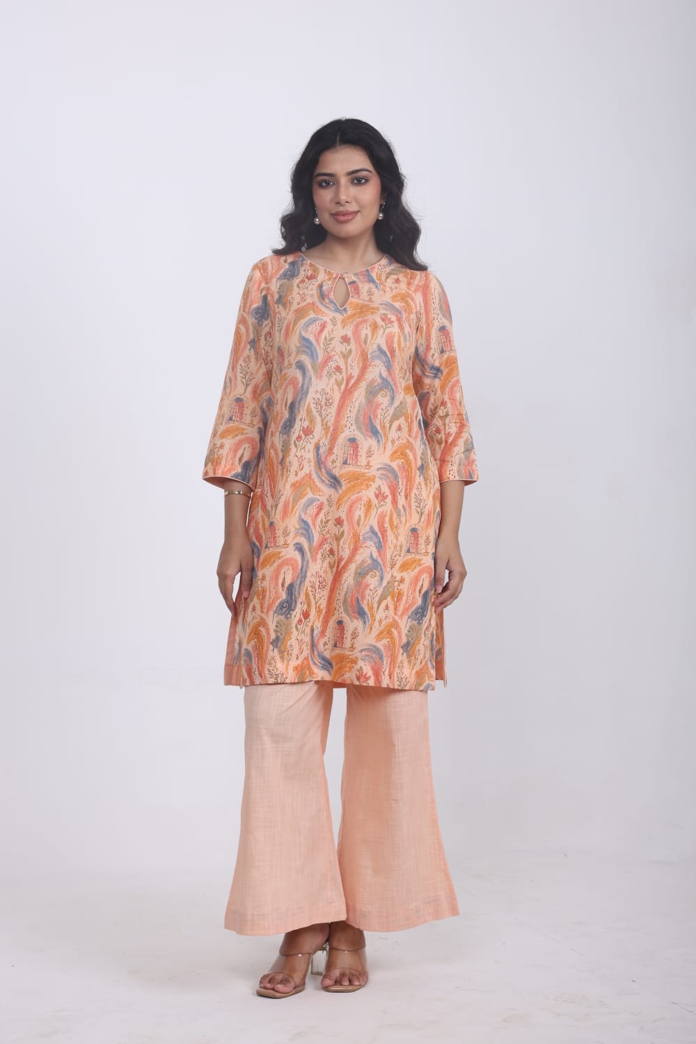 Flow in Joy – Printed Cotton Slub Kurta Set